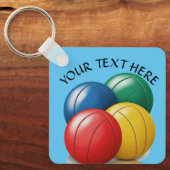 Personaliseer Bocce Ball Bewerk Naam Gift Sleutelhanger (Voorkant)
