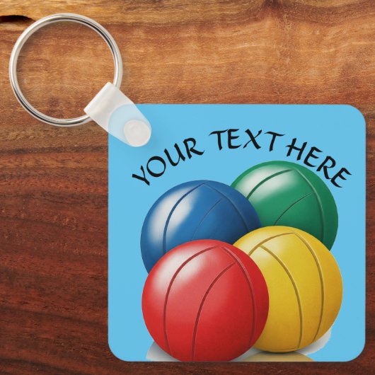 Personaliseer Bocce Ball Bewerk Naam Gift Sleutelhanger (Voorkant)