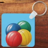 Personaliseer Bocce Ball Bewerk Naam Gift Sleutelhanger (Achterkant)