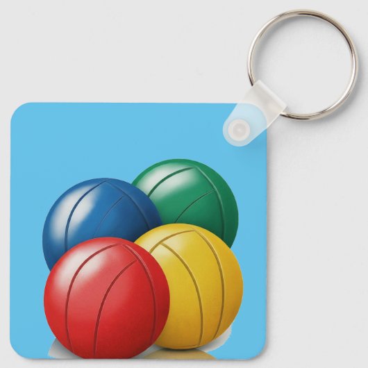 Personaliseer Bocce Ball Bewerk Naam Gift Sleutelhanger (Achterkant)