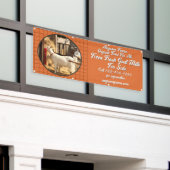 Personaliseer Boerderij Verse Geitenmelk te koop O Spandoek (Buitenkant Gebouw)