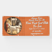 Personaliseer Boerderij Verse Geitenmelk te koop O Spandoek (Horizontaal)