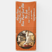 Personaliseer Boerderij Verse Geitenmelk te koop O Spandoek (Verticaal)