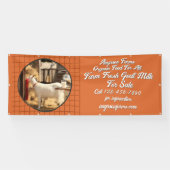 Personaliseer Boerderij Verse Geitenmelk te koop O Spandoek (Horizontaal)