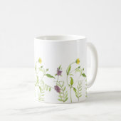 Personaliseer boho originele waterverf wildflower koffiemok (Voorkant rechts)