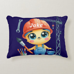 Personaliseer Boy's Construction Site Accent Pillo Kussen