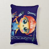 Personaliseer Boy's Construction Site Accent Pillo Kussen (Achterkant (Verticaal))