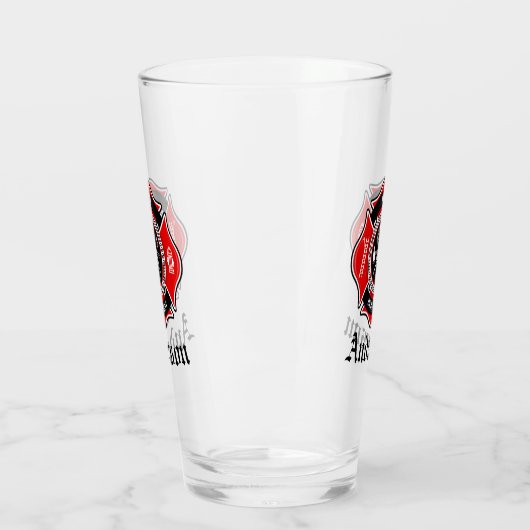 Personaliseer brandweerman Maltese kruismedaillon Glas (Links)