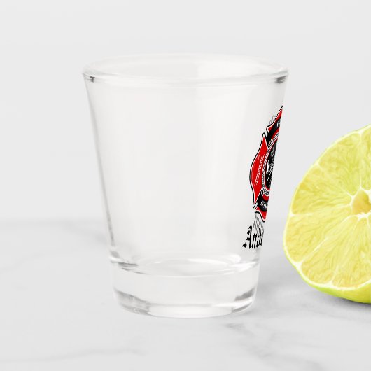 Personaliseer brandweerman Maltese kruismedaillon Shot Glas (Links)