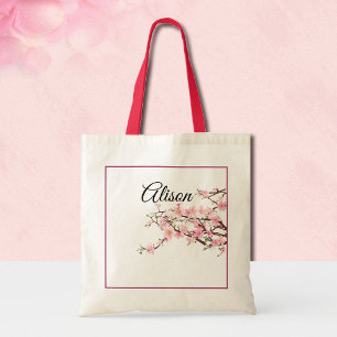 Personaliseer Bridesmaid Gift Cherry Blossom Tote Bag