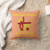 Personaliseer, Bright Geel, rode baby stroller Kussen (Deken)