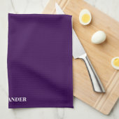 Personaliseer Bright Grape Paarse Plain Solid Whit Theedoek (Quarter Fold)