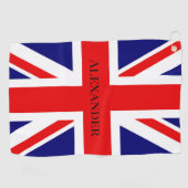 Personaliseer Britse vlag Golfhanddoek (Horizontaal)