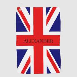 Personaliseer Britse vlag Golfhanddoek