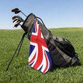 Personaliseer Britse vlag Golfhanddoek (Groen)