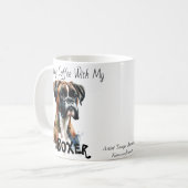 Personaliseer BROWNS Schattigee WATERVERF Boxer Mo Koffiemok (Voorkant links)