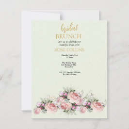 Personaliseer Bruids Brunch Rose boeket Kaart