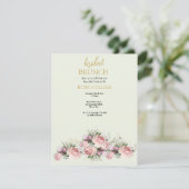 Personaliseer Bruids Brunch Rose boeket Kaart (Staand voorkant)