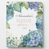 Personaliseer Bruidsdouche Blauwe Hortensia's Fotoplaat (Voorkant)