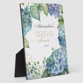 Personaliseer Bruidsdouche Blauwe Hortensia's Fotoplaat
