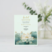 Personaliseer Bruidsfeest Lotus goud Kaart (Staand voorkant)