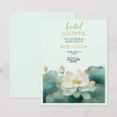 Personaliseer Bruidsfeest Lotus goud Kaart (Voorkant / Achterkant)