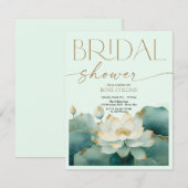Personaliseer Bruidsfeest Lotus goud Kaart (Voorkant / Achterkant)