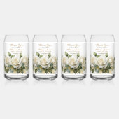 Personaliseer Bruidsfeest Witte Rozen Bedankt Blikvorm Glas (Achterkant)