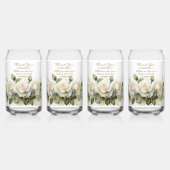 Personaliseer Bruidsfeest Witte Rozen Bedankt Blikvorm Glas (Voorkant)