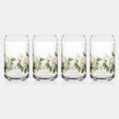 Personaliseer Bruidsfeest Witte Rozen Bedankt Blikvorm Glas (Links)