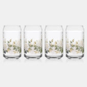 Personaliseer Bruidsfeest Witte Rozen Blikvorm Glas (Links)