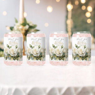 Personaliseer Bruidsfeest Witte Rozen Blikvorm Glas