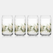 Personaliseer Bruidsfeest Witte Rozen Blikvorm Glas (Links)