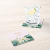 Personaliseer Bruidsmeisje Feest Lotus goud roze Kartonnen Onderzetters (Insitu)