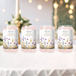 Personaliseer Bruiloft Feest Wilde Bloemen Blikvorm Glas