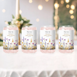 Personaliseer Bruiloft Feest Wilde Bloemen Blikvorm Glas