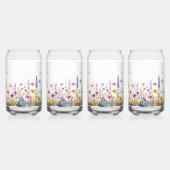 Personaliseer Bruiloft Feest Wilde Bloemen Blikvorm Glas (Links)