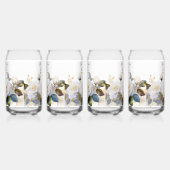 Personaliseer Bruiloft Feest Witte Rozen Blikvorm Glas (Links)