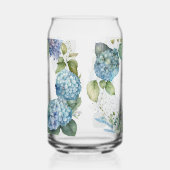 Personaliseer Bruiloftsdouche Blauwe Hortensia's Blikvorm Glas (Links)