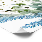 Personaliseer Bruiloftsdouche Blauwe Hortensia's Perfect Poster (Hoek)