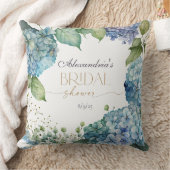 Personaliseer Bruiloftsfeest Blauwe Hydrangea Welk Kussen (Deken)
