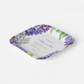 Personaliseer Bruiloftsfeest Lavendel Hydrangea's Papieren Bordje (Gebogen)