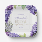 Personaliseer Bruiloftsfeest Lavendel Hydrangea's Papieren Bordje (Voorkant)