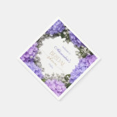 Personaliseer Bruiloftsfeest Lavendel Hydrangea's Servet (Hoek)