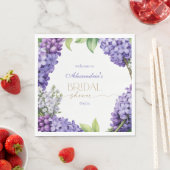 Personaliseer Bruiloftsfeest Lavendel Hydrangea's Servet (Insitu)