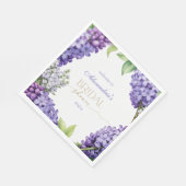 Personaliseer Bruiloftsfeest Lavendel Hydrangea's Servet (Hoek)
