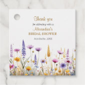 Personaliseer Bruiloftsfeest Wilde Bloemen Bedankjes Labels (Voorkant)