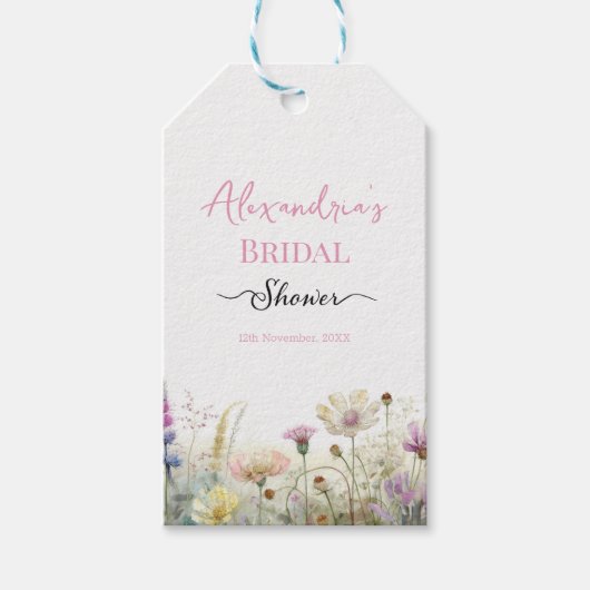 Personaliseer Bruiloftsfeest Wilde bloemen Cadeaulabel (Voorkant)