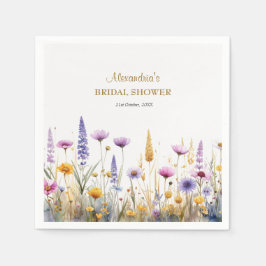 Personaliseer Bruiloftsfeest Wilde Bloemen Servet