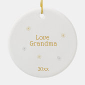 Personaliseer Brunette Kerstballerina Keramisch Ornament (Achterkant)